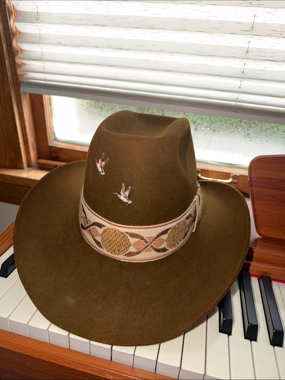Stetson Brown Felt Western Hat with Decorative Band